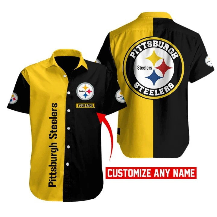 Pittsburgh Steelers Personalized Button Shirt