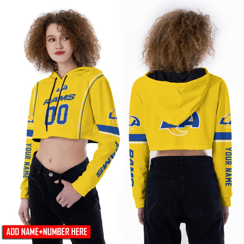 Los Angeles Rams Combo Croptop Hoodie and Leggings - Image 3