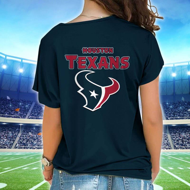 Houston Texans Women's Cross Strap Shoulder Shirt Back View