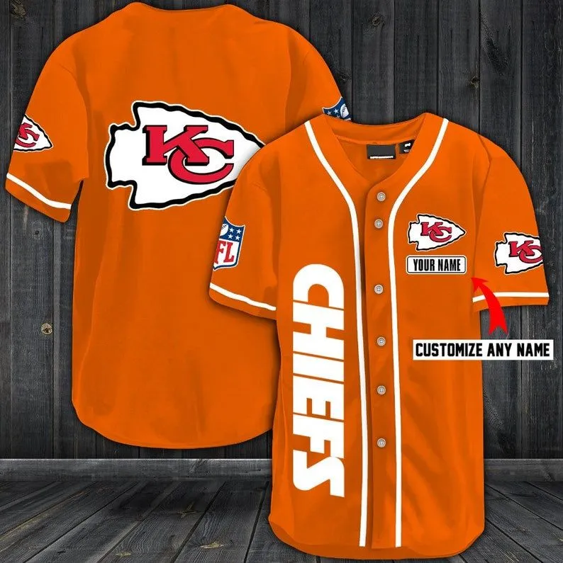 Kansas City Chiefs Personalized Baseball Jersey