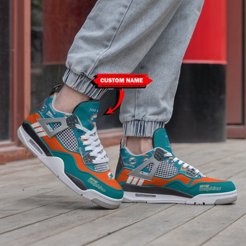 Miami Dolphins Personalized AJ4 Sneaker