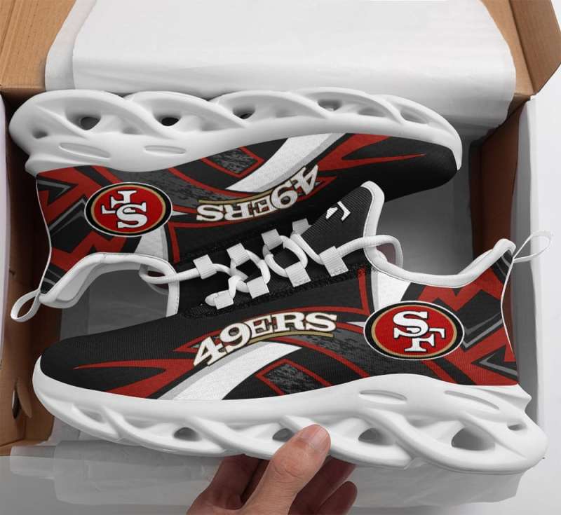 San Francisco 49ers Yezy Running Sneakers Angle View