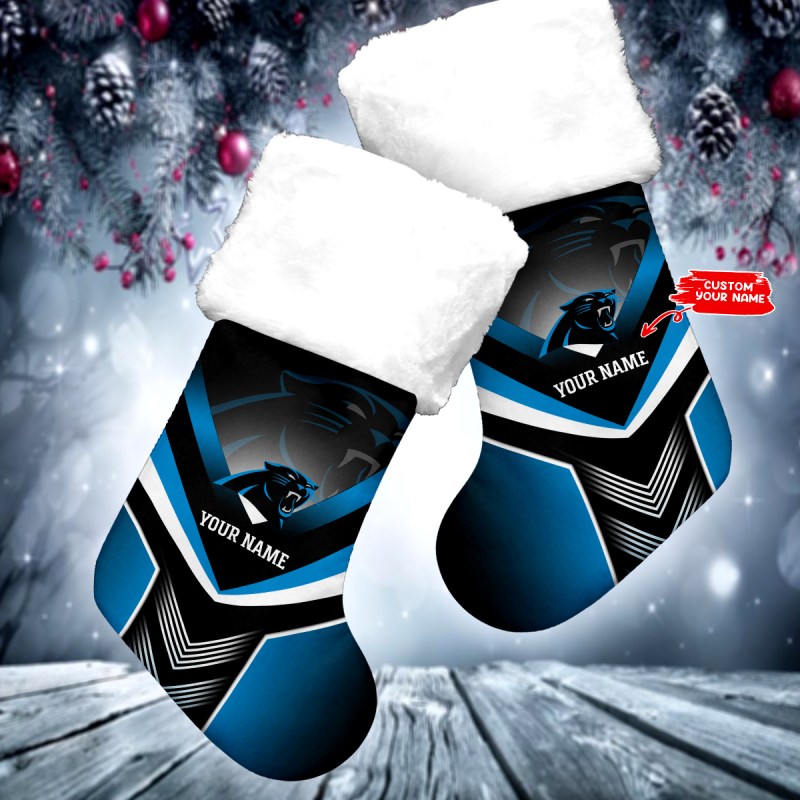 Personalized Christmas Socks for Carolina Panthers Fans