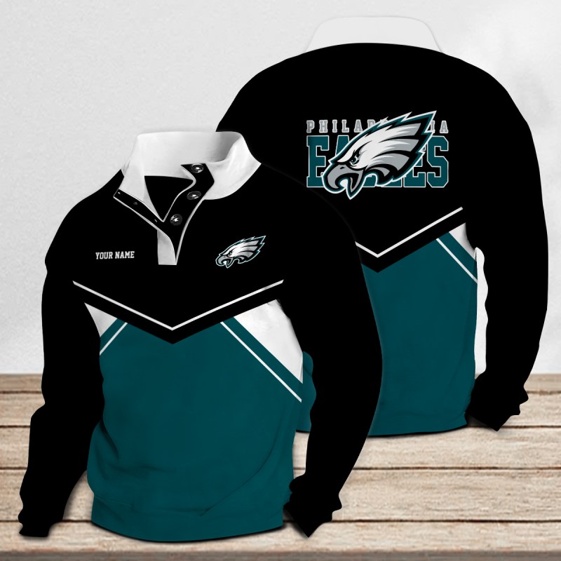 Philadelphia Eagles Casual Colorful Stand Collar Sweatshirt