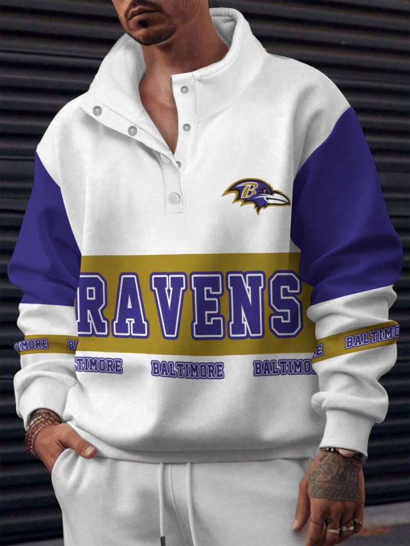Baltimore Ravens Casual Colorful Stand Collar Sweatshirt