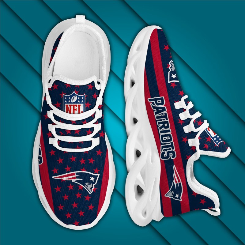 New England Patriots Yezy Running Sneakers Side View