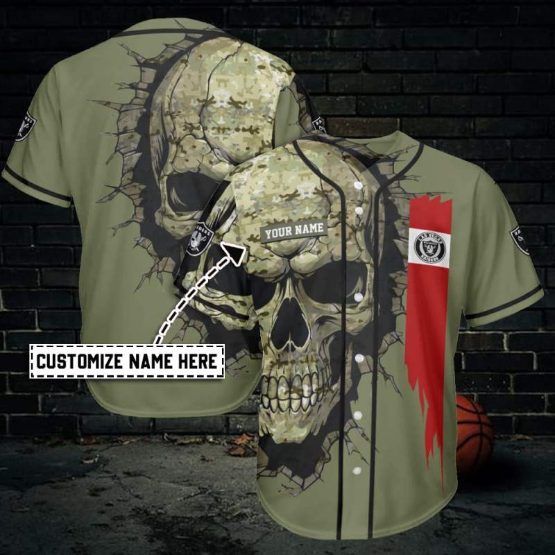 Las Vegas Raiders Personalized Baseball Jersey