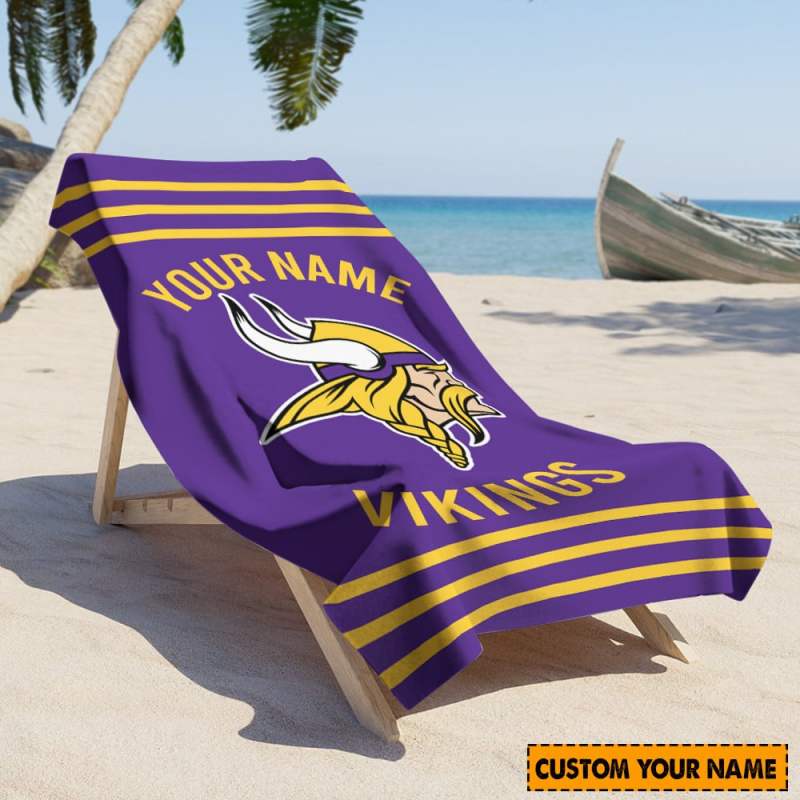 Minnesota Vikings Beach Towel 1