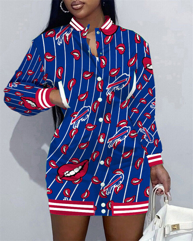 Buffalo Bills Women's Button Down Jacket Dress