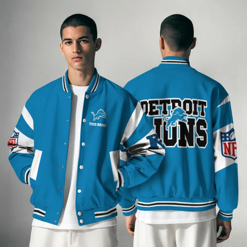 Detroit Lions Varsity Jacket Front View