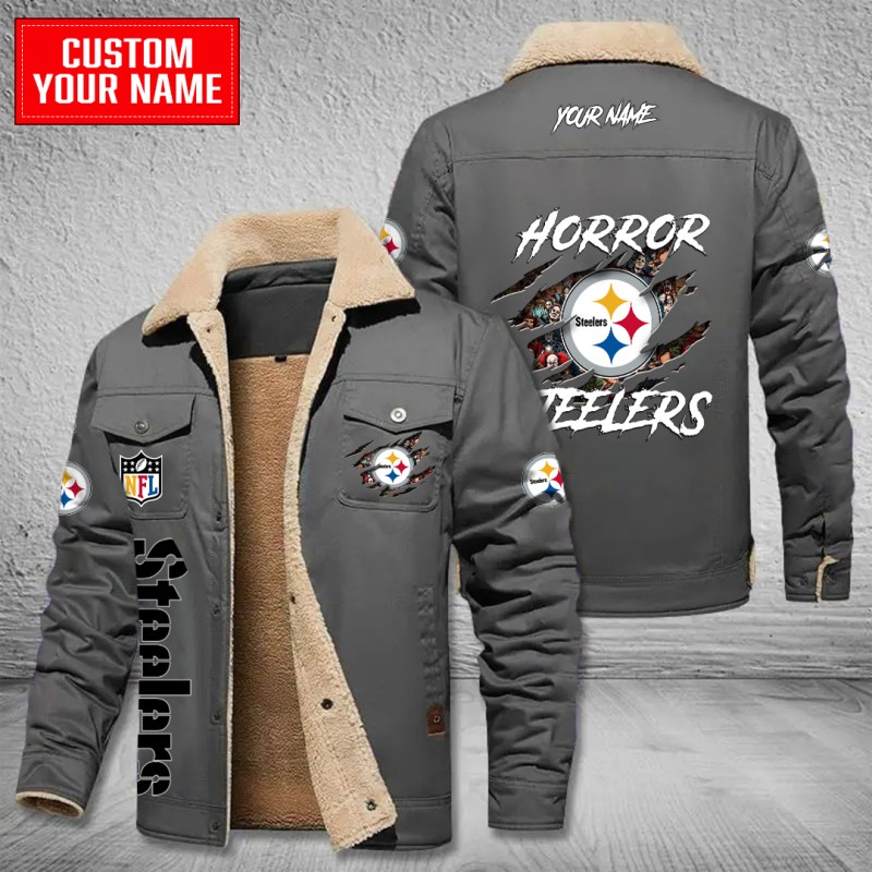 Pittsburgh Steelers Gray Bomber Jacket