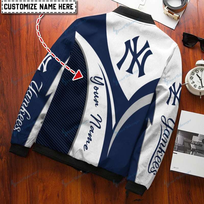 New York Yankees Personalized Bomber Jacket Side View