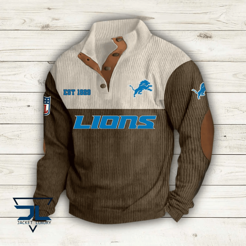 Detroit Lions Colorful Stand Collar Sweatshirt Image 2