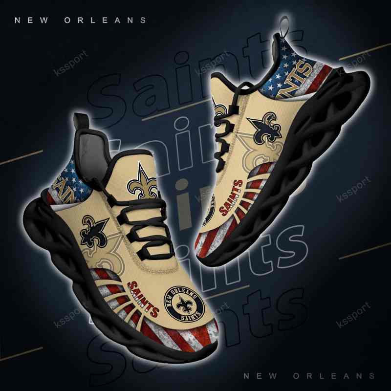 New Orleans Saints Yezy Running Sneakers Top View