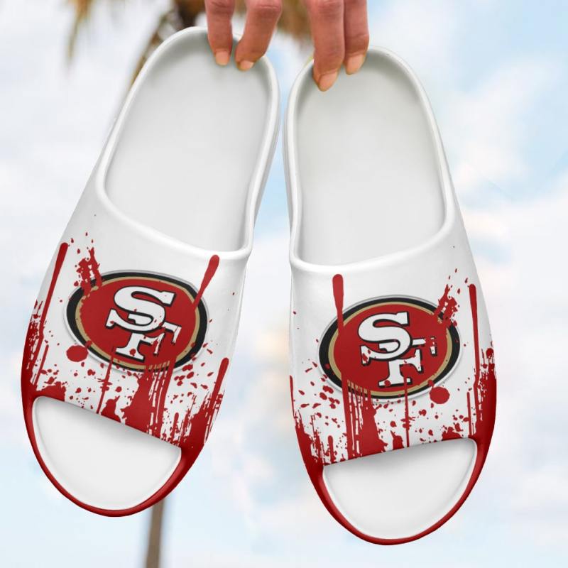 San Francisco 49ers Yeezy Slippers Side View