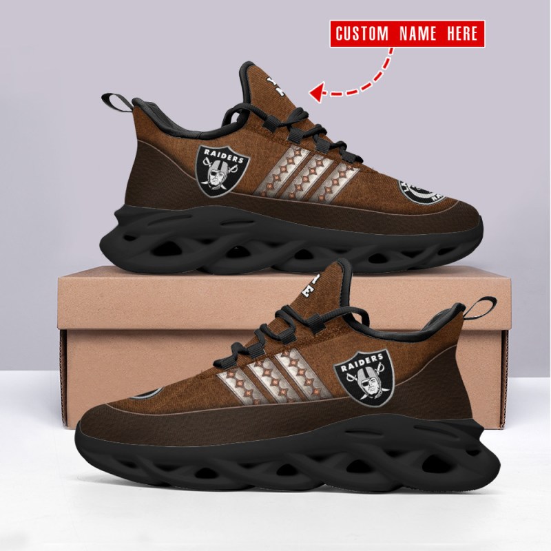 Las Vegas Raiders Personalized Yezy Running Sneakers Top View