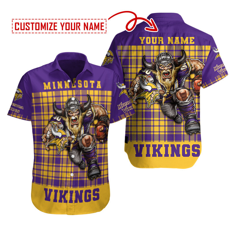Minnesota Vikings Personalized Button Shirt Sizing Chart