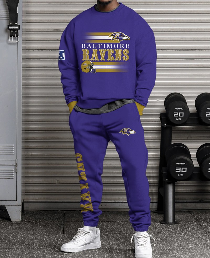 Baltimore Ravens Combo 3D Sweatsuit and Sweatpants