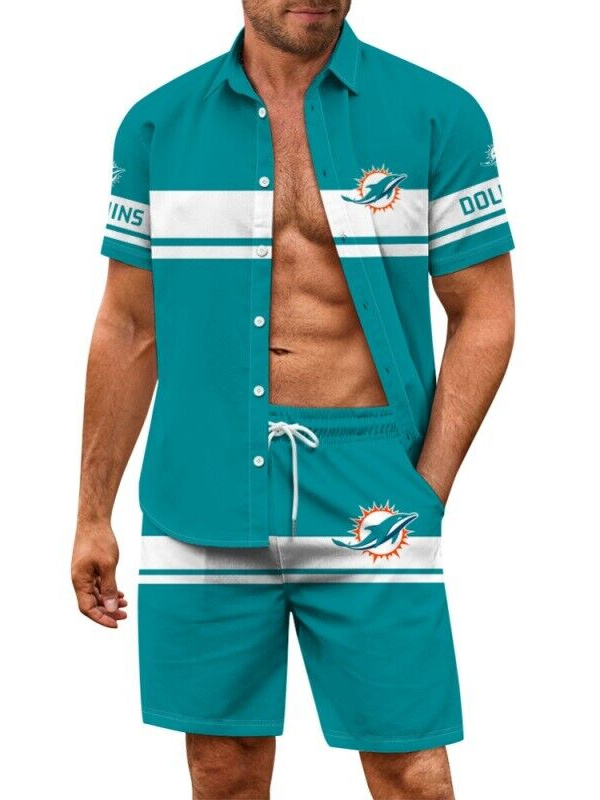 Miami Dolphins Combo Hawaiian Shirt and Shorts