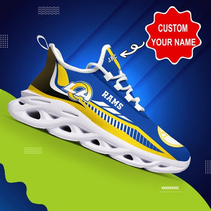 Los Angeles Rams Personalized Yezy Running Sneakers 404 - Side View