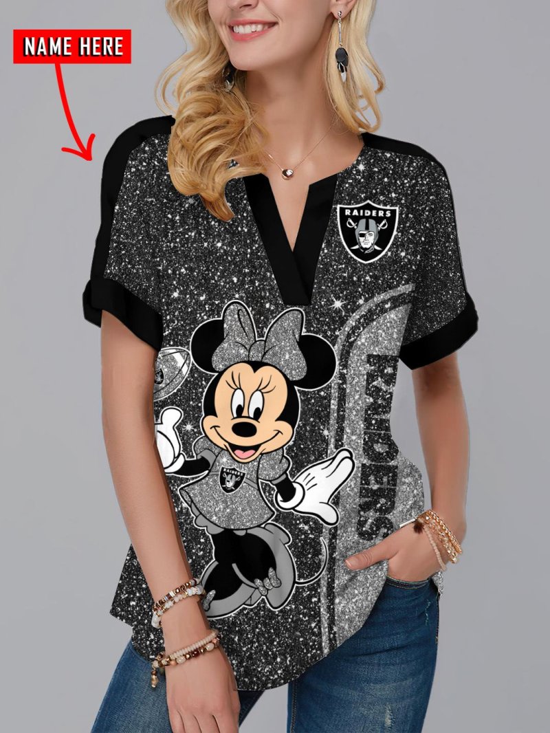 Las Vegas Raiders Personalized Fashion Short Sleeve V-Neck Shirt
