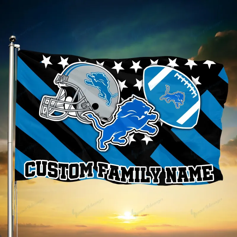 Detroit Lions Personalized Flag