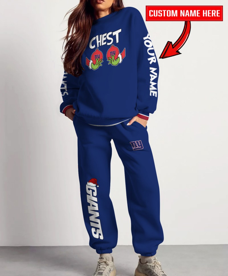 New York Giants Ugly Christmas Sweater and Sweatpants Combo