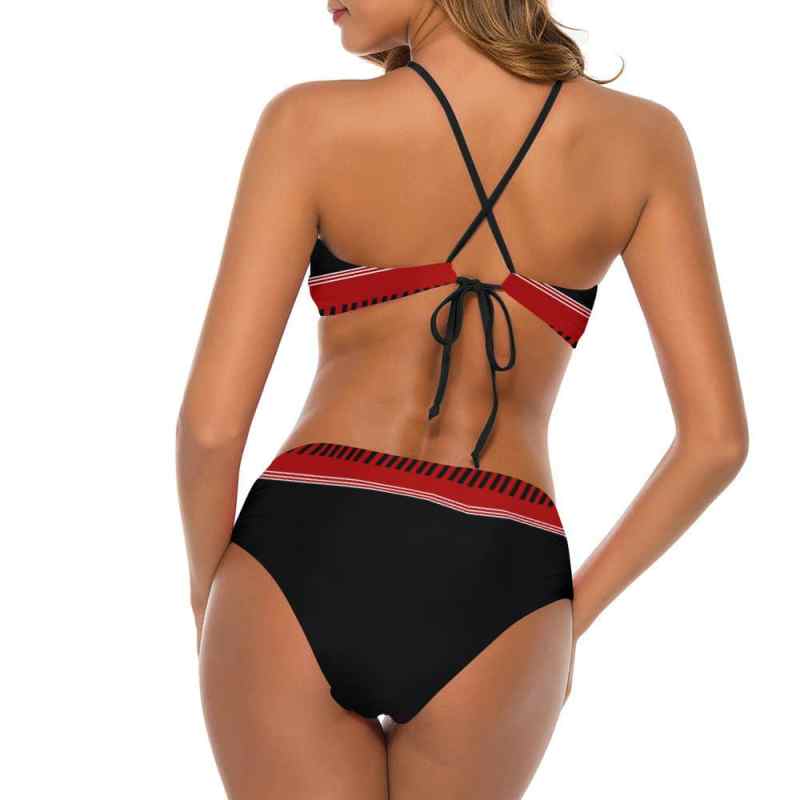 San Francisco 49ers Women's Cami Keyhole One-piece Swimsuit Back View
