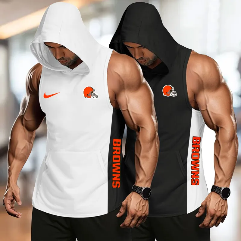 Cleveland Browns Men's Workout Hooded Tank Top