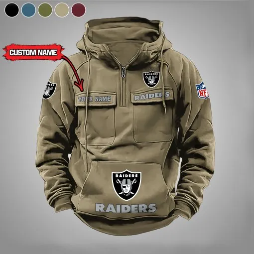 Las Vegas Raiders Personalized Hoodie - Khaki