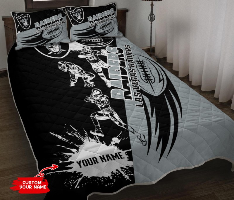 Las Vegas Raiders Personalized Quilt Set