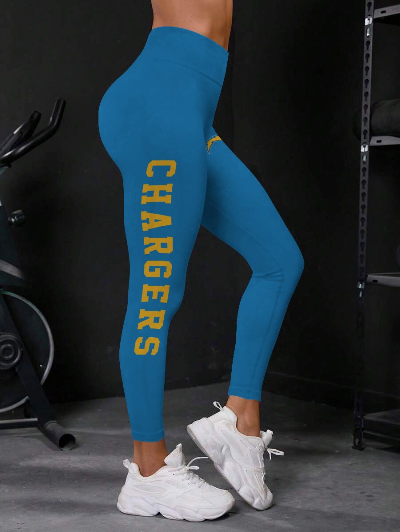 Los Angeles Chargers High Waist Push Up Printed Leggings