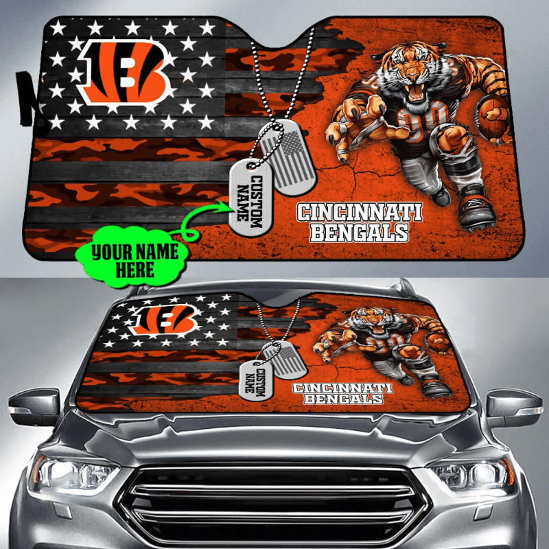Cincinnati Bengals Personalized Auto Sun Shade