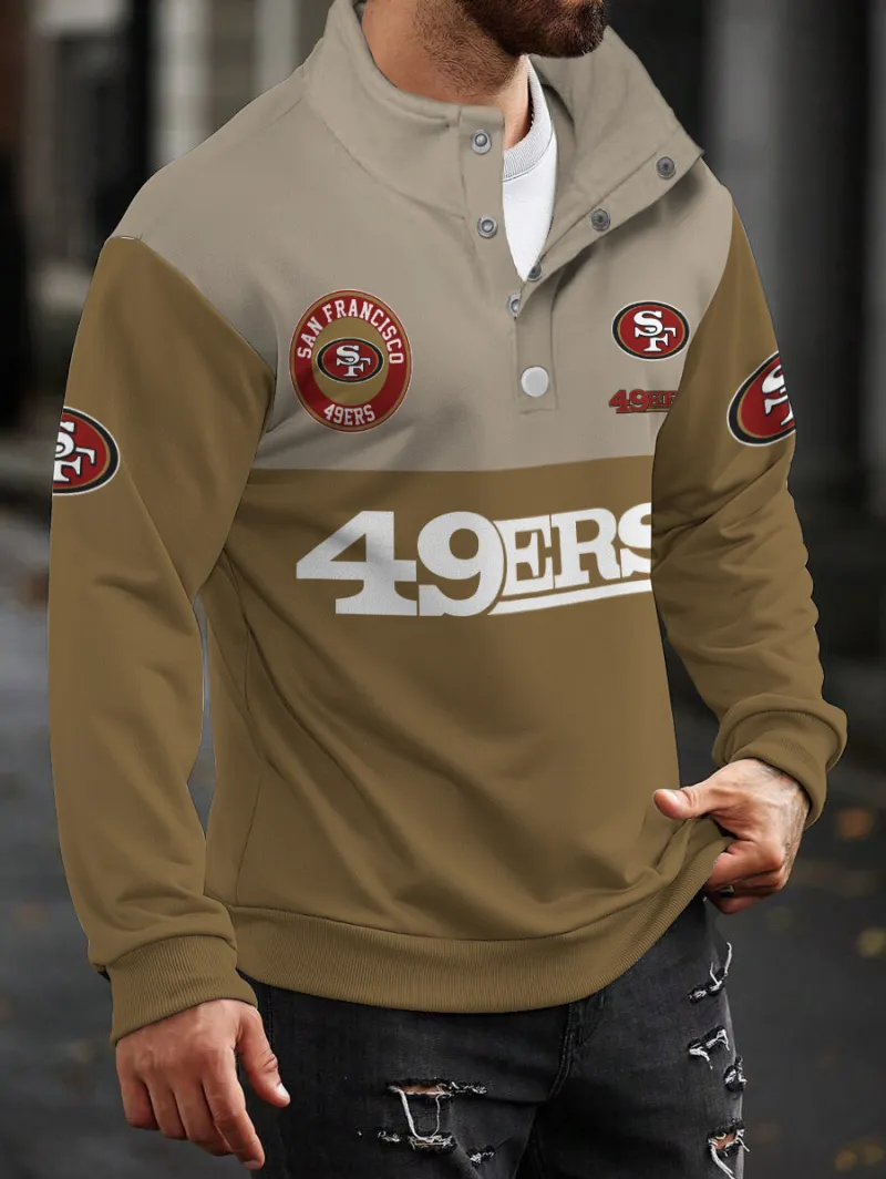 San Francisco 49ers Casual Colorful Stand Collar Sweatshirt