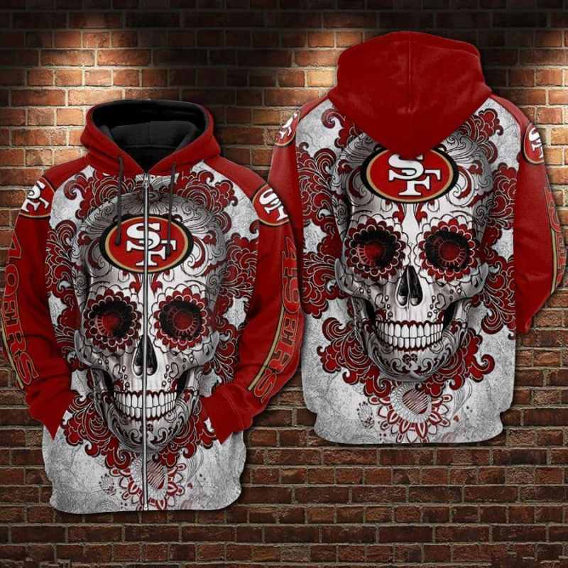San Francisco 49ers Skull Hoodie