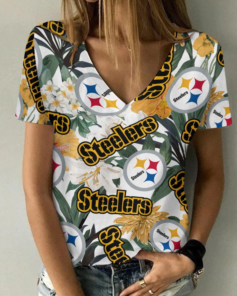 Pittsburgh Steelers V-neck T-shirt