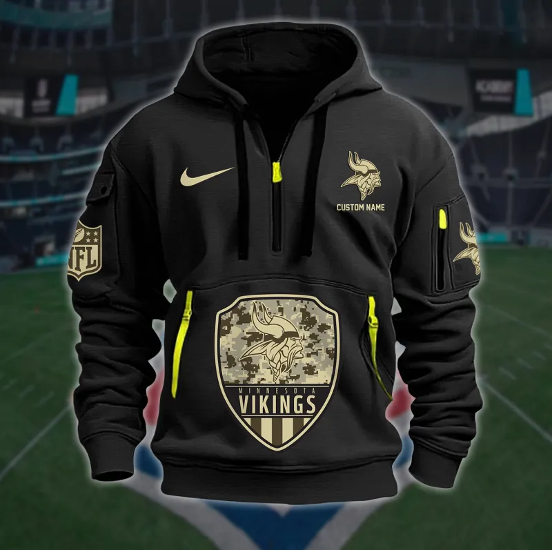 Minnesota Vikings Quarter Zip Hoodie