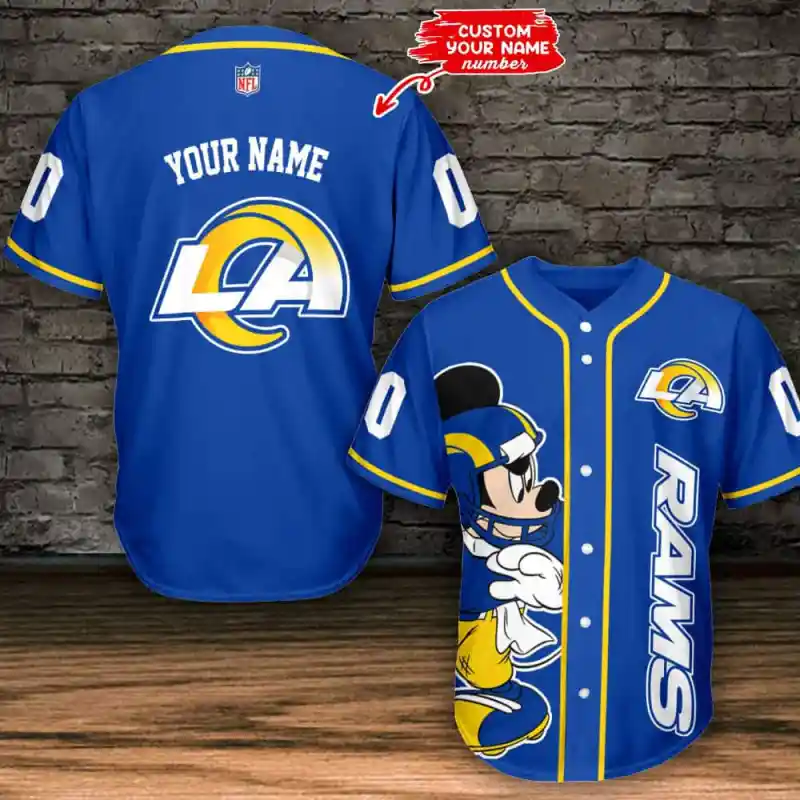 Los Angeles Rams Personalized Baseball Jersey