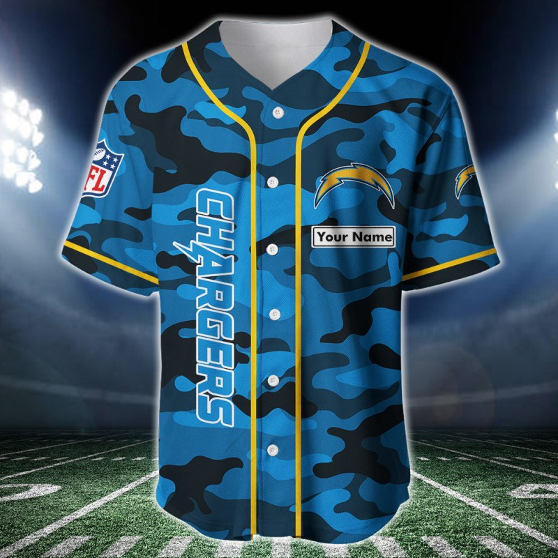 Los Angeles Chargers Personalized Baseball Jersey