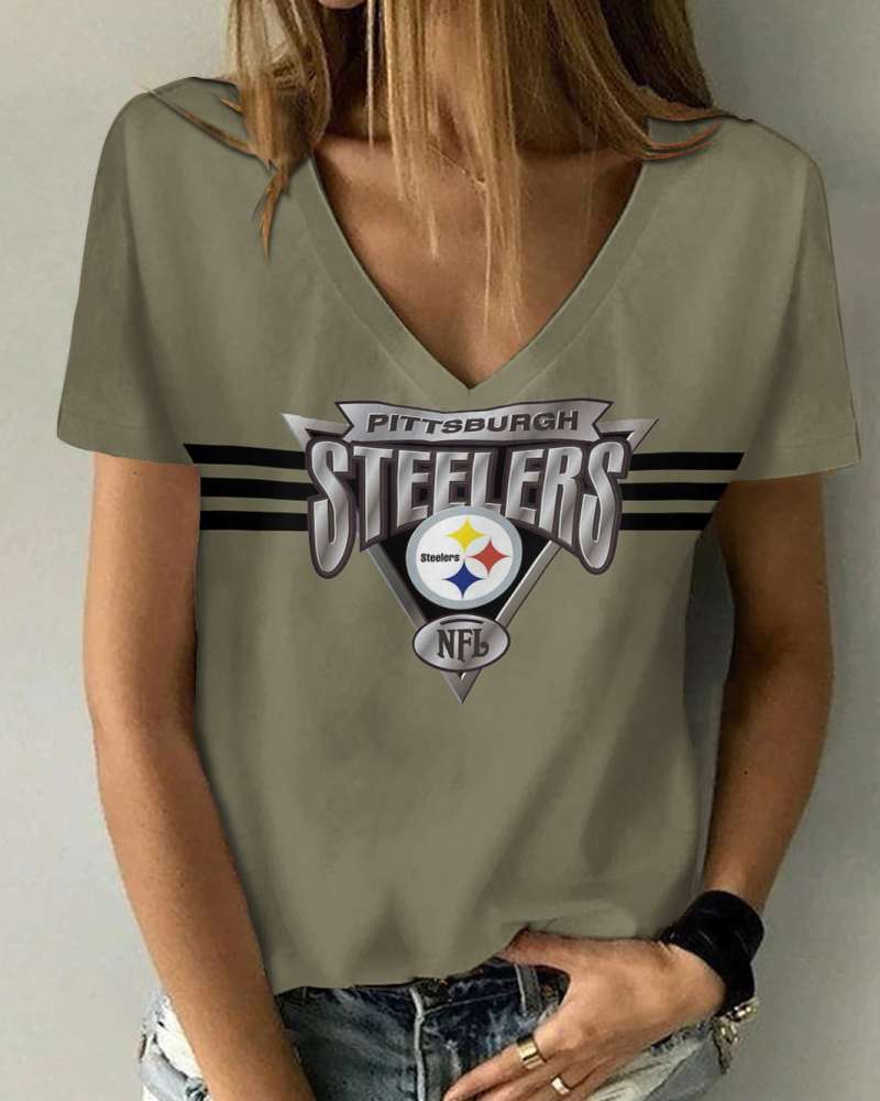 Pittsburgh Steelers V-neck Women T-shirt