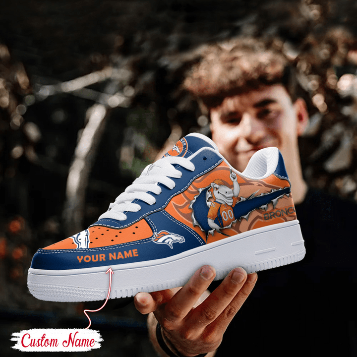 NFL Denver Broncos Custom Name Air Force 1 sneaker
