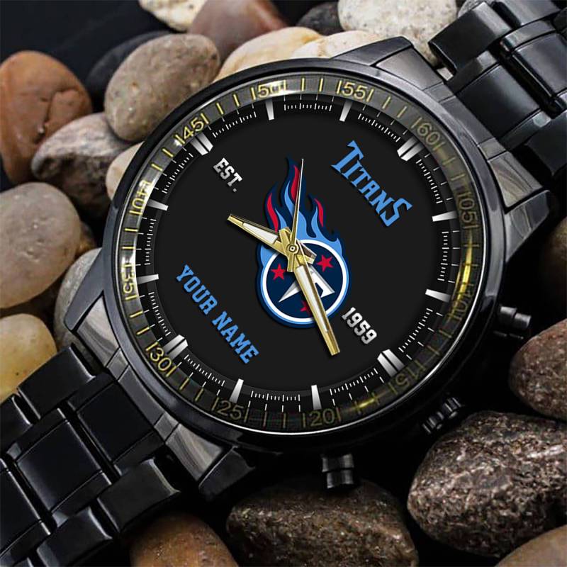 Back of Tennessee Titans Black Fashion Watch