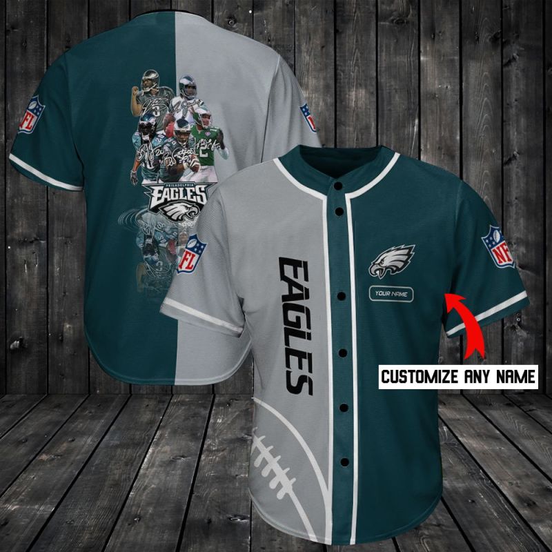 Philadelphia Eagles Personalized Baseball Jersey Shirt