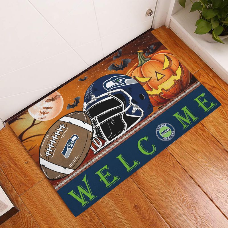 Seattle Seahawks Halloween Doormat