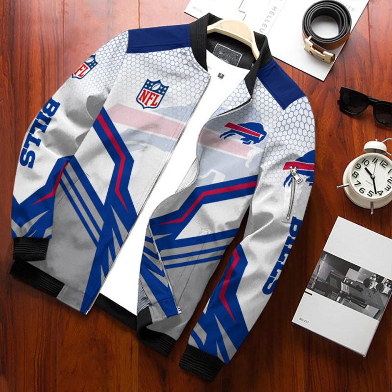 Buffalo Bills Personalized Bomber Jacket Back View