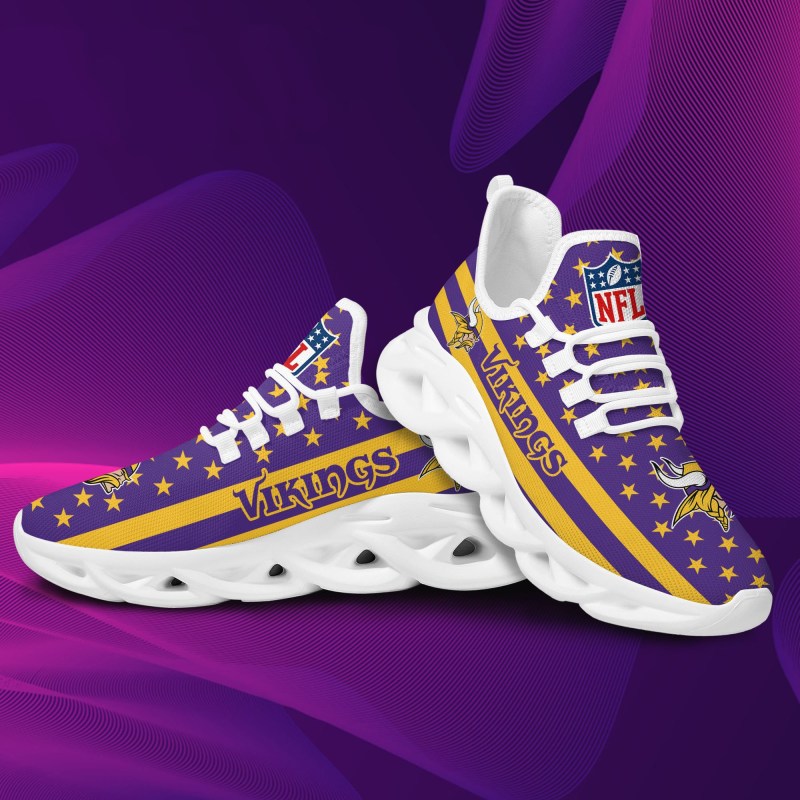 Minnesota Vikings Yezy Running Sneakers Back View