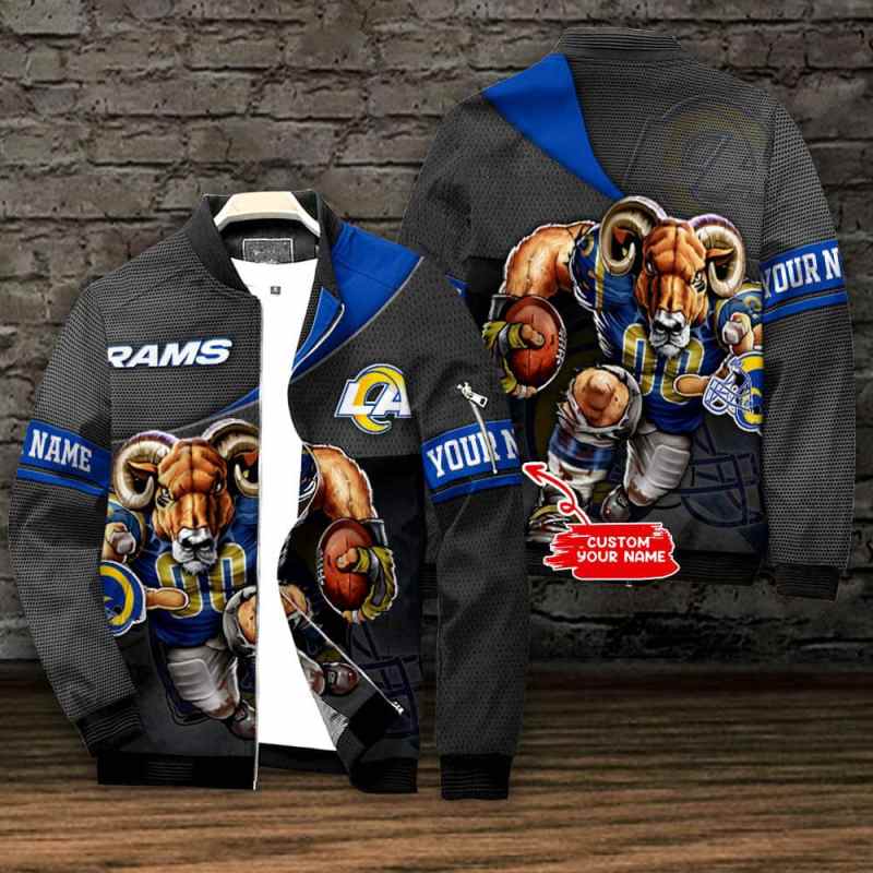 Los Angeles Rams Personalized Bomber Jacket Image 1