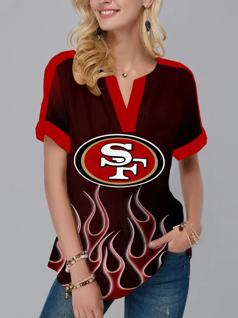 San Francisco 49ers Short Sleeve V-Neck Shirt