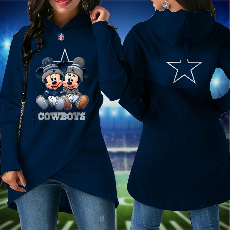 Dallas Cowboys Women's Irregular Hoodie Back View