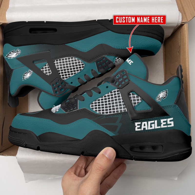 Philadelphia Eagles AJ4 Sneakers Side View